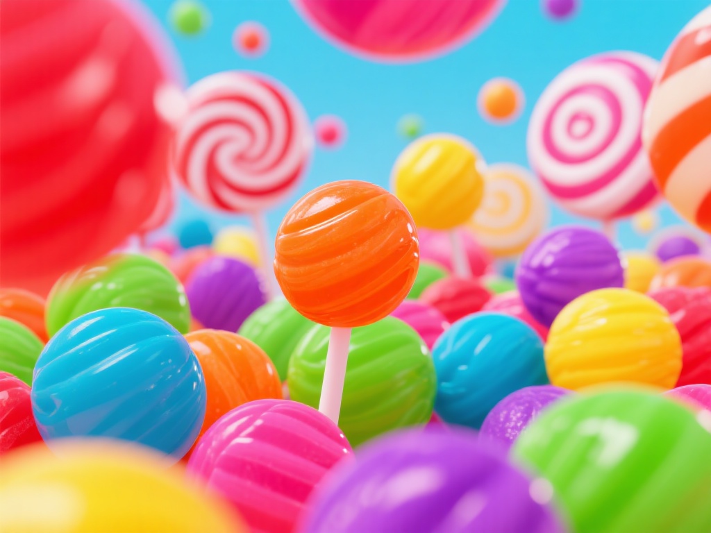 探秘糖果派对:五彩糖果造型的独特魅力 糖果派对中的糖果以高饱和度的色彩设计著称。红、橙、