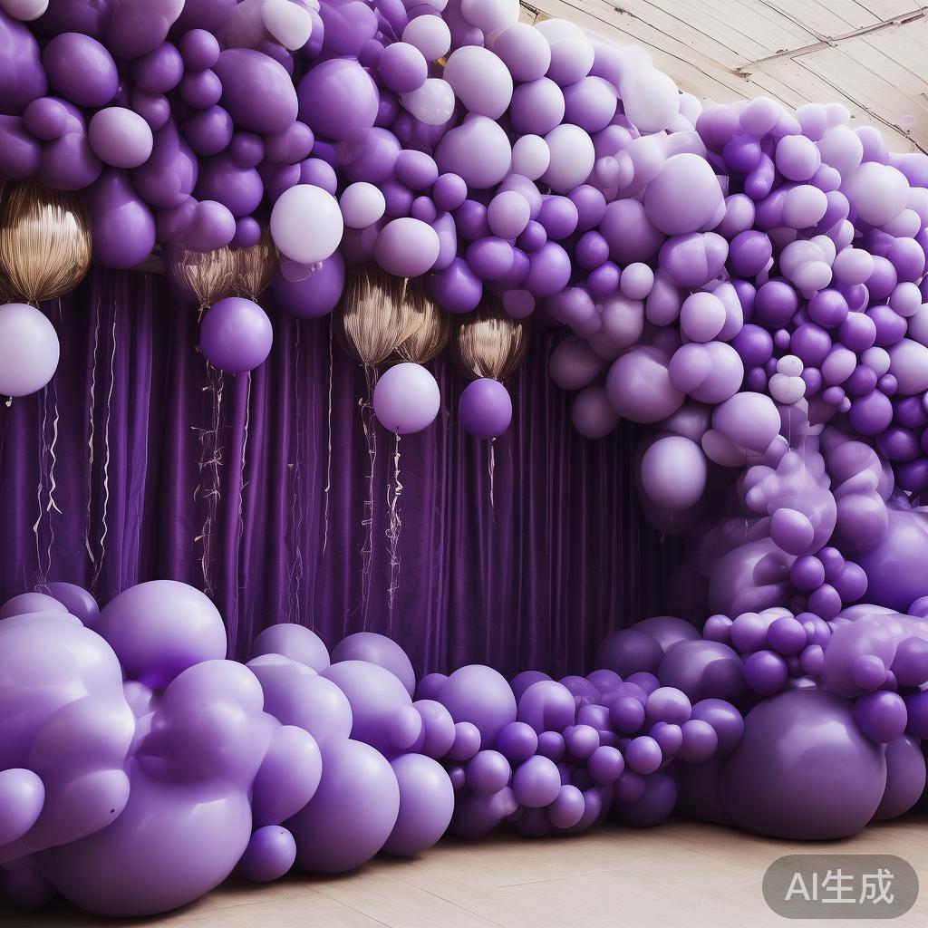 气球是派对氛围营造的基本元素。选择不同深浅的紫色气